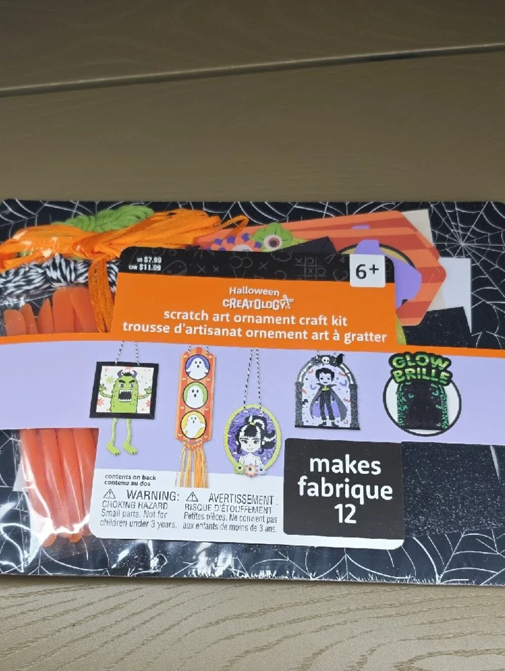 Halloween 3D Wood Tree House & Scratch Art Ornament Craft Kits - Orange/Black